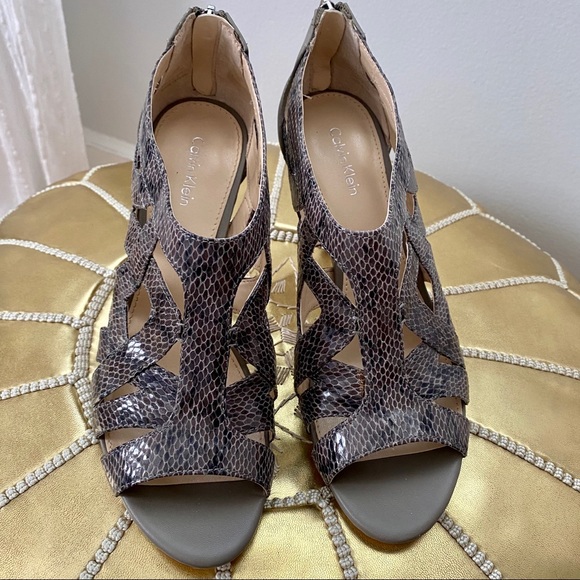 Calvin Klein Kiani Snake Print Heels - Picture 2 of 5